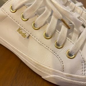 6.5 Women’s White Keds w/Gold Detail